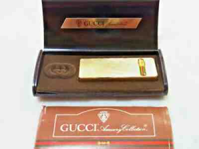 Vintage Retro Gucci Gold Lighter IC Torch Sensor w/Box & Paper All Working EX