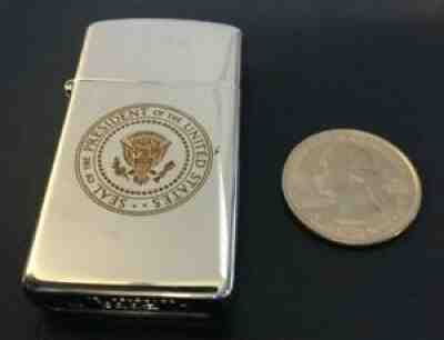 RONALD REAGAN -RARE 1987 PRESIDENTIAL SEAL ZIPPO SLIM LIGHTER- WHITE ...