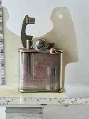 Vintage 1920s Colibri Kickstart Sterling Silver Sleeve Petrol Lighter