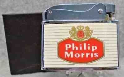 Vintage Phillip Morris Filter Cigarettes flat advertising lighter NMIB UNFIRED