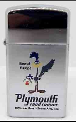 Zippo Road Runner Plymouth Warner Bros UNSTRUCK 1969 In Original Box Beep Beep