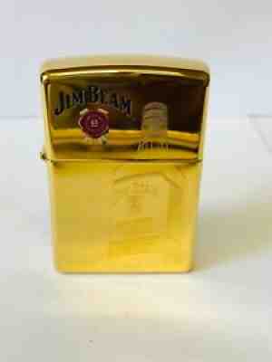 GENUINE JIM BEAM ZIPPO LIGHTER 24CT REAL GOLD PLATED BOXED