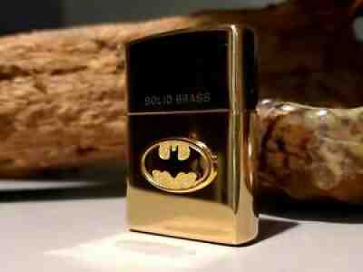 BATMAN, DC COMICS ADVERTISING SOLID BRASS ZIPPO, MIB, ESTATE FIND, MIB