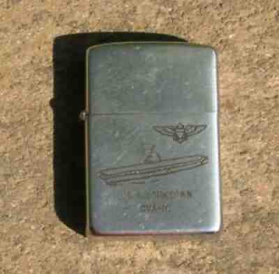 Early USS Yorktown CVA-10 Zippo Cigarette Lighter 1950-1957