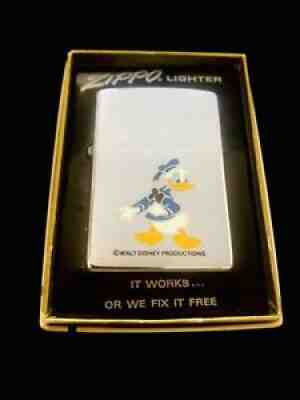 1972 Early Vintage Disney Donald Duck Zippo Lighter Unused New in Box - Amazing