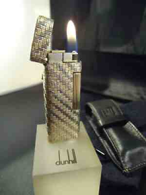 Dunhill Rollagas Lighter - Solid 18k Gold Outer - Leather Case - Serviced