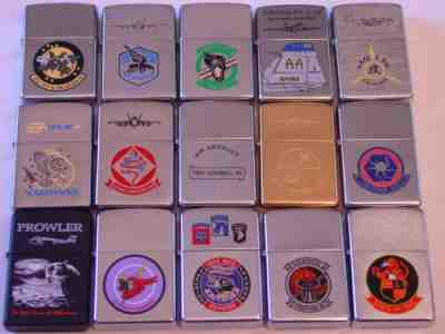 15 U.S. Fighter Jets - Air Force - Army - Navy - Marines Zippo 1998-2008 MIB