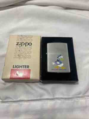 Vintage Used 1976 Walt Disney Donald Duck Zippo Lighter New Never Used In Box