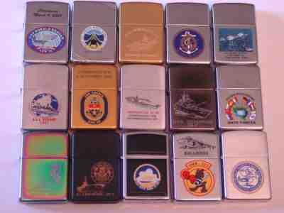 15 U.S. Navy Zippo 1994 Thru 2003 MIB