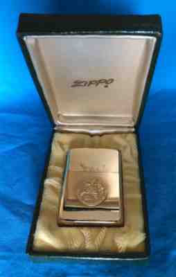 Vintage 1958 Zippo Unfired 10K Gold Filled in Box, Miller Electric Co, Detroit