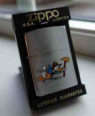 Donald Duck Fireman Disney Zippo 1995 Egmont Publishing Scandinavia RARE 50 made