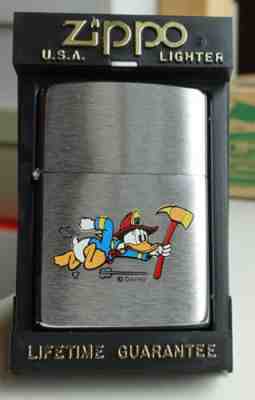 Donald Duck Fireman Disney Zippo 1995 Egmont Publishing Scandinavia RARE 50 made