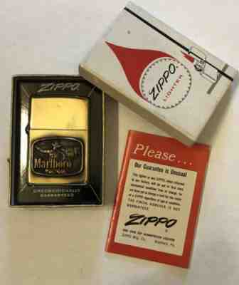 1975 Marlboro Brass Zippo Lighter The Original Cowboy Roper 1st Release or Proto