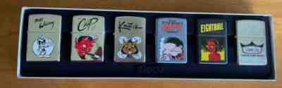 Signed boxed set of 6 Smoke King Zippo lighters new