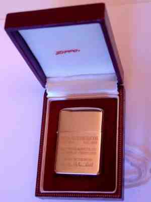 14kt Solid Gold Zippo 1968 Red Leather Clam Shell Box NEW