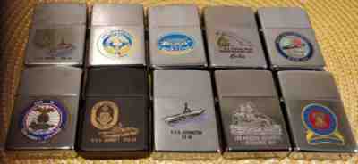 10 Military Zippo Lighters Lot