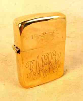 ANTIQUE ZIPPO LIGHTER 14KT SOLID GOLD !!NICE!!