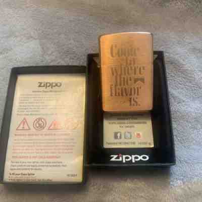 Super Rare 2002 Copper Marlboro Zippo Lighter Come Where The Flavor Is Rare