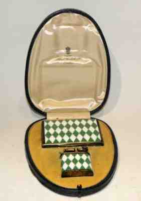 1927 art deco Kuppenheim Dunhill sterling silver petrol lighter case set in box