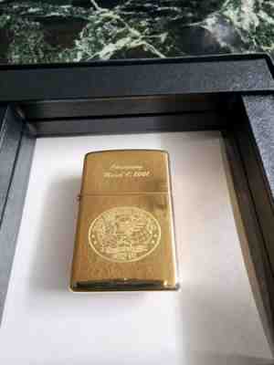 Zippo Rare 2000 Brass USS Ronald Reagan CVN 76. Brand New