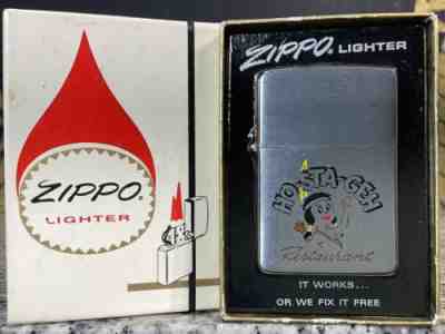 Vintage 1968 Indian Princess HO-STA-GEH Restaurant Zippo Lighter & Box