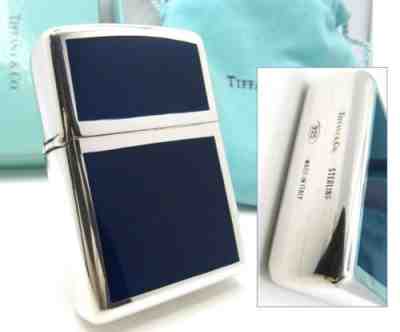 Tiffany & Co. Double Sides Design Sterling Silver 925 ZIPPO Made in Italy Unused