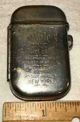 ANTIQUE MAGIC POCKET LAMP CIGAR TOBACCO LIGHTER 1889 KOOPMAN'S PATENT NEW YORK