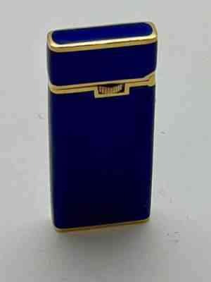 Vintage Gucci 18 Karat Gold and Blue Enamel Lighter - Rare