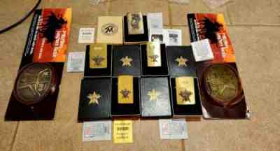 ZIPPO VINTAGE MARLBORO BUNDLE SOLID BRASS ! ALL ORIGINAL. UNUSED. WOW ! ( 7 )