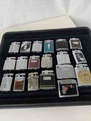 19 Vintage Ronson Pocket Lighters - All Different Designs Princess, Banker ++++