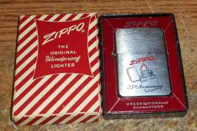 1957 ZIPPO 1932-1957 25TH ANNIVERSARY FULL SIZE LIGHTER/NEW IN BOX/ULTRA RARE!