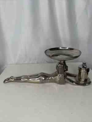 Vintage Ronson New Yorker Prone Egyptian With Ashtray Table Lighter