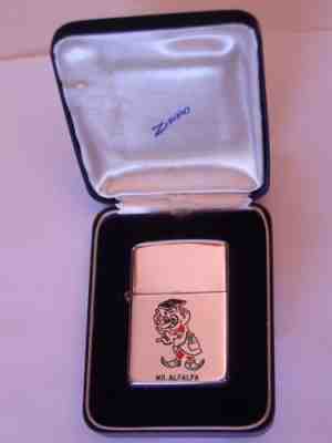 Sterling Silver 3 Barrel - 'MR. ALFALFA' Leather Box 1948 Zippo MIB