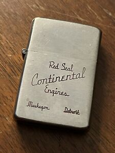 Vintage Zippo 1946 Tall Case Nickel Silver Advertising Lighter 14 Hole Insert!