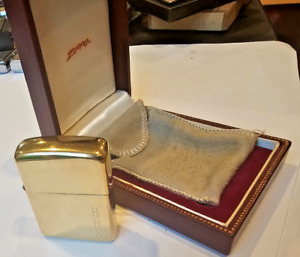 Vintage *Bright Polish* Fine Cond 14k 14kt Solid Gold Zippo Lighter Original Box