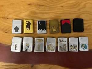 New ListingVintage Zippo Lighter Lot Of 13- 1940s - 1990s New And Used. New Crackle!! RARE