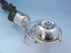 1903 MILITARY MESS LONDON STERLING SILVER & HORN GIMBALED CIGAR LIGHTER