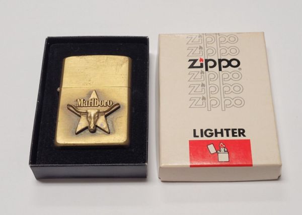 Vintage Zippo 1979 Marlboro Longhorn on Star Brass Lighter | NEW | SUPER RARE |