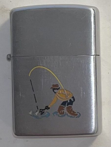 RARE ZIPPO 1951 Casting Champ Award Cigarette LIGHTER Fly Fisher 4-Color Design