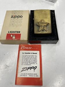 ZIPPO 1979 MARLBORO BRASS STAR LONGHORN STEER LIGHTER UNFIRED IN BOX c233