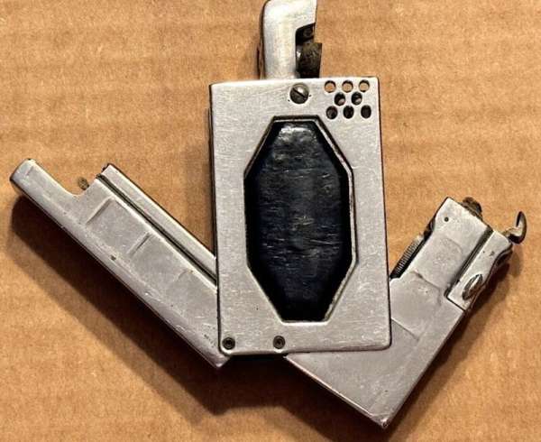 RARE SENIOR PETROL POCKET LIGHTER & MATCH SAFE/VESTA c1930'S GERMANY