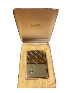 10k Gold Filled Slim Zippo Lighter With Case 1950s Vintage