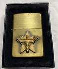Vintage 1979 Zippo Marlboro Longhorn On Star Brass Lighter With Original Box