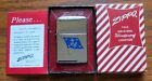 1958 High Polish Zippo Lighter With Naval Flag Unfired In Box