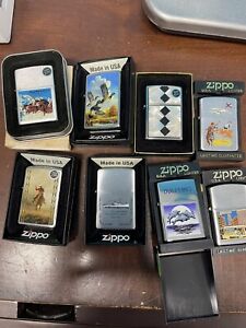 LOT OF 8 ZIPPO LIGHTERS