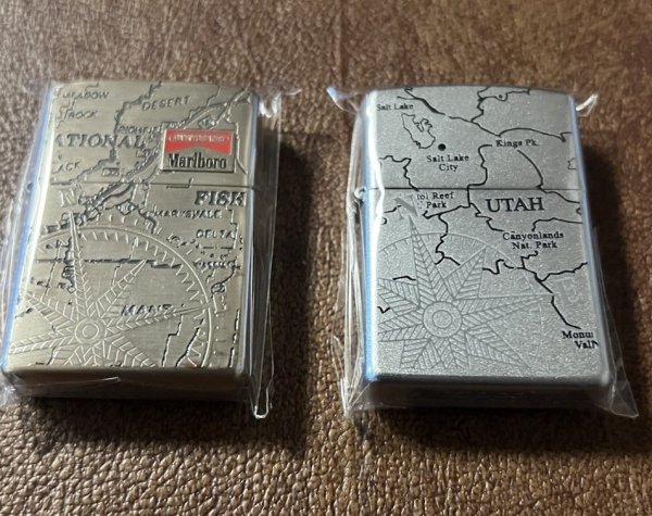 Zippo Lighter Marlboro Advertising 2007 Lot Of 2 Compass Unused