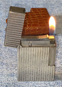 Rare S.T. Dupont Lighter Ligne 2 Small Short [Gatsby] Vertical Line Design L2S-2