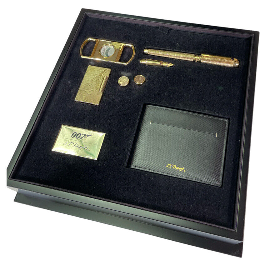 James Bond 007 limited edition DuPont Lighter-Cuff Links Pen Wallet Cigar Cutter