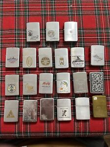 Vintage Zippo Lighter Lot Of 21- 1950s - 1990s New And Used