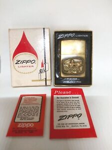 1976 Zippo Promo - Brass Marlboro Man - Original Box & Inserts - ULTRA RARE FIND